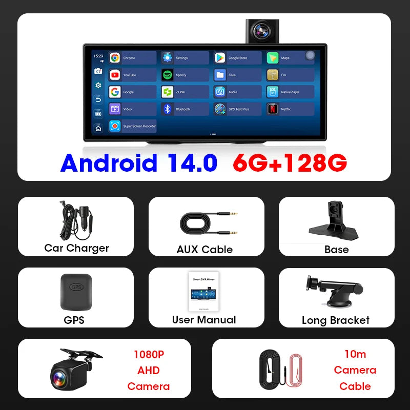 11.26 inch Universal Android 14 8-Core Chip 6+128G Carplay Car Radio GPS BT Central Multimedia Player Car Intelligent Systems