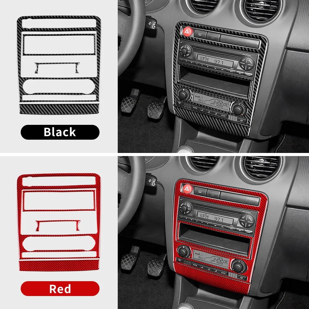 Real Soft Carbon Fiber For Seat Ibiza 6l 2003 2004 2005 2006 2007 2008 LHD RHD Car Central Control AC Panel Sticker Accessories