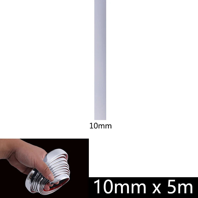 3M/5M Car Chrome Silver Trim Strip PVC Universal Scratch-Proof Protector Auto Door Window Bumper Body Decor Styling Moulding