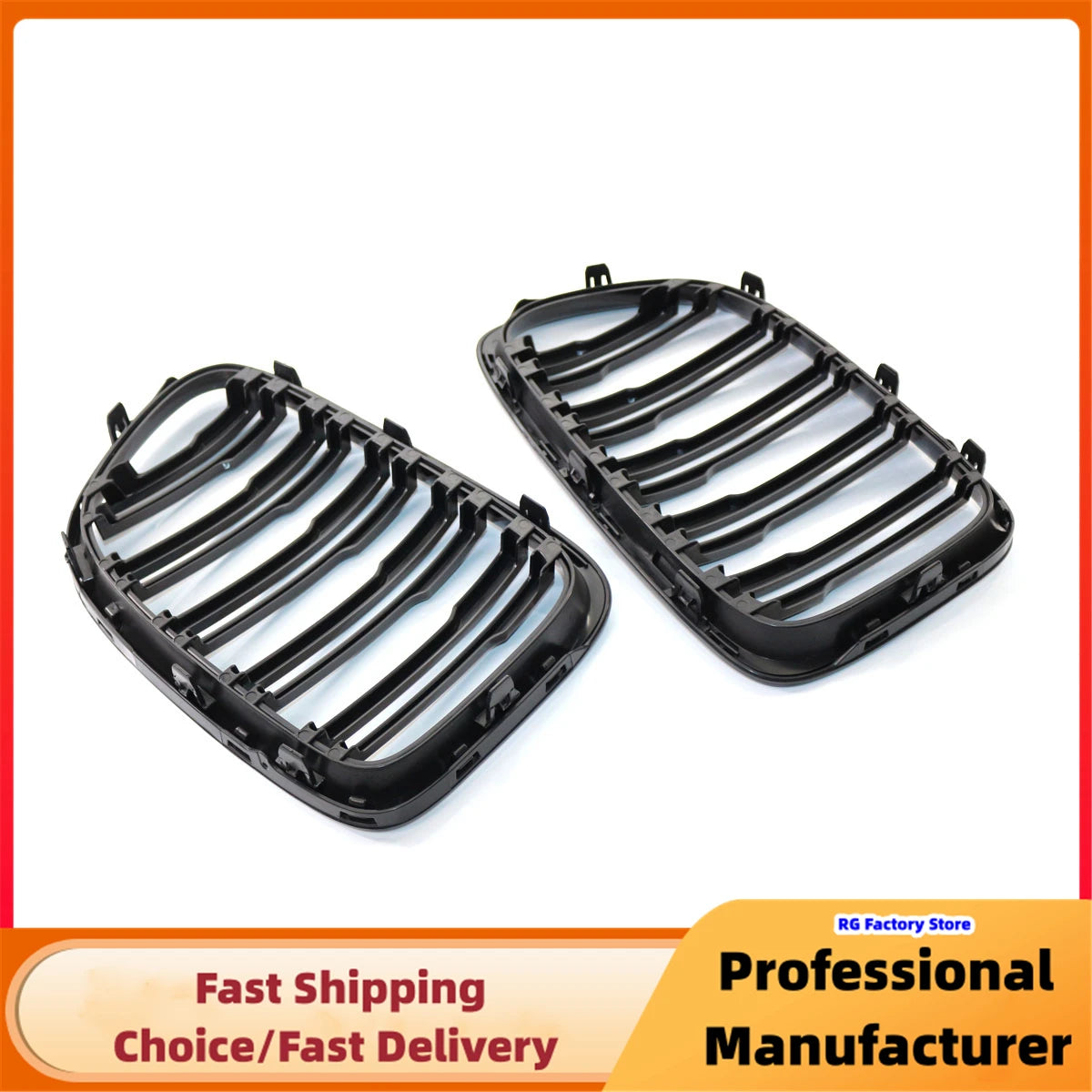 Front Bumper Kidney Grille For E84 X1 18i 20i 25i 28i 2009-2015 Glossy Black Car Racing Grills Double Slat Sport Cover