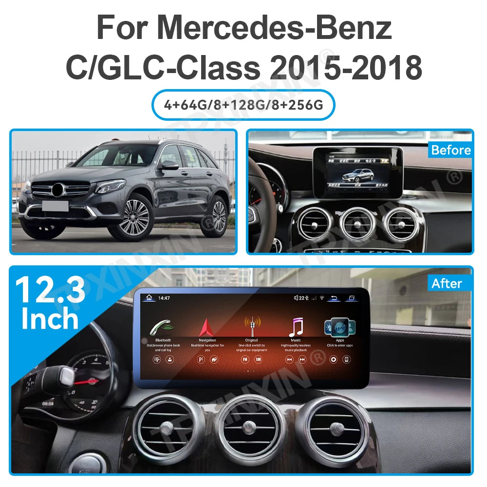 12.3 Inch radio Color 12.3" Digital Dashboard Cluster For Mercedes C GLC