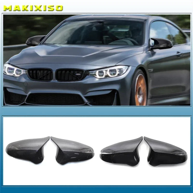 Real Carbon Fiber Rearview Exterior Side Mirror Caps for BMW M2 E87 18-21, M3 F80 M4 F82 14-20 Left Hand Drive