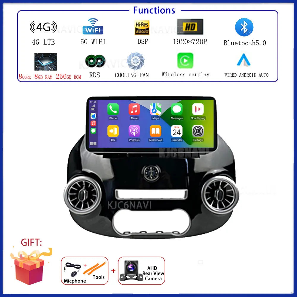12.3 Inch Android 16 Car Radio For Benz Vito W447 2014-2021 Stereo Receiver GPS Navigation DSP Video Carplay Player NO 2DIN DVD