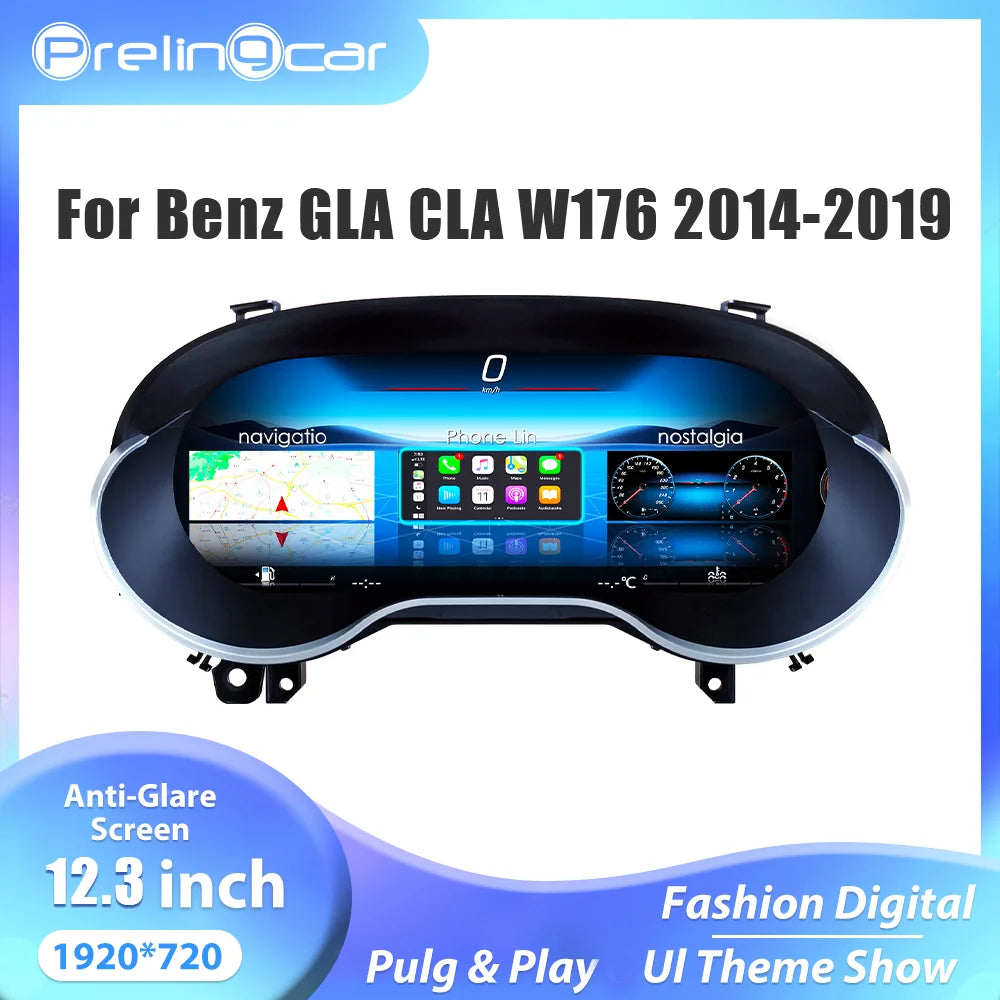 12.3" Digital Instrument Cluster For Mercedes-Benz A GLA CLA