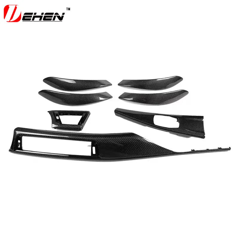 10pc Real Dry Wet Carbon for BMW 3 4 Series F30 F32 F34 F35 F36 3GT Real Carbon Fiber Interior Parts Dashboard Decorative Cover
