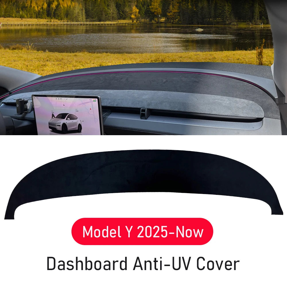 Anti-Glare Dashboard Cover for Tesla Model Y Juniper 2026 2025 Center Console Sunshade Protect Pad Non-slip Dash Mat Accessories