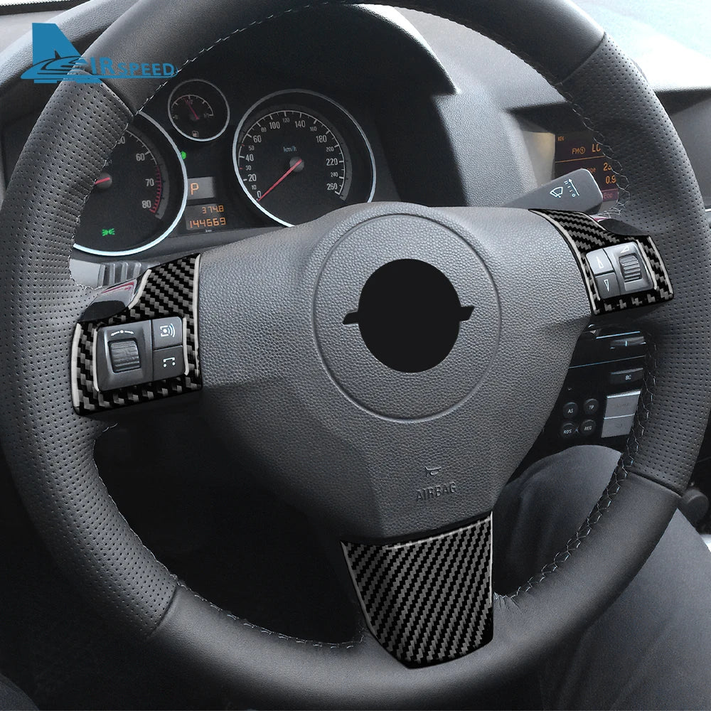 Real Soft Carbon Fiber Sticker For Vauxhall Opel Astra H MK5 2004 2005 2006 2007 2008 2009 2010 Car Steering Wheel Button Frame