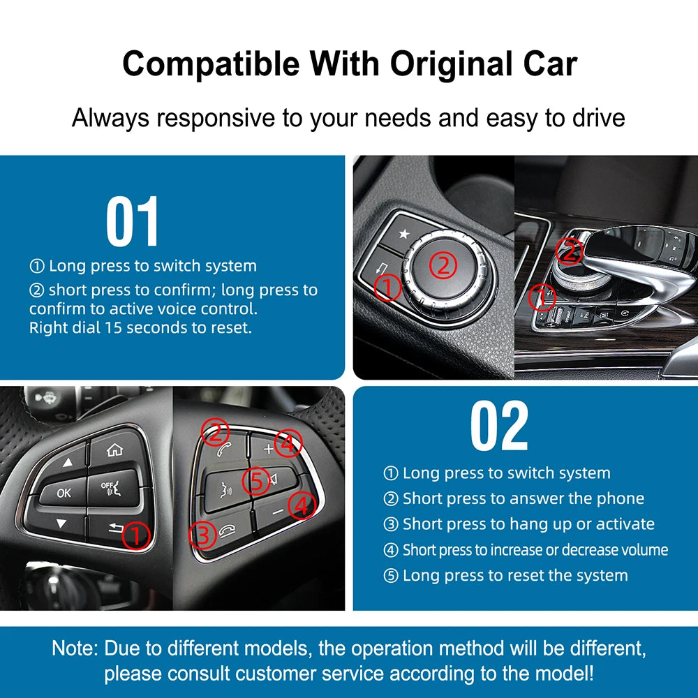 Wireless CarPlay Android Auto Decoder for Mercedes-Benz