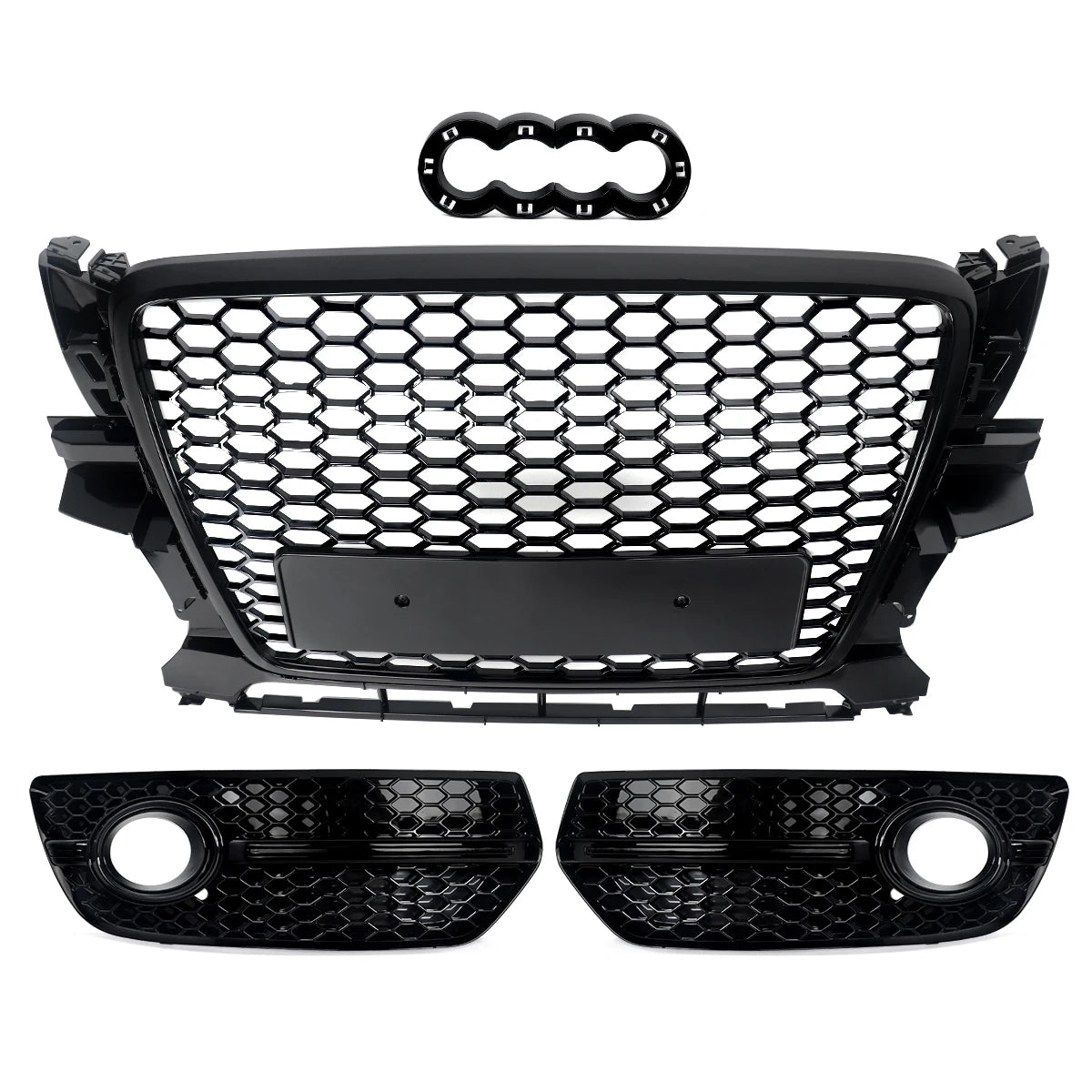 Magickit for Audi Q5 Standard 2009 2010 2011 2012 Front Bumper Grille Fog Light Grilles RSQ5 Look Centre Racing Grill Mesh