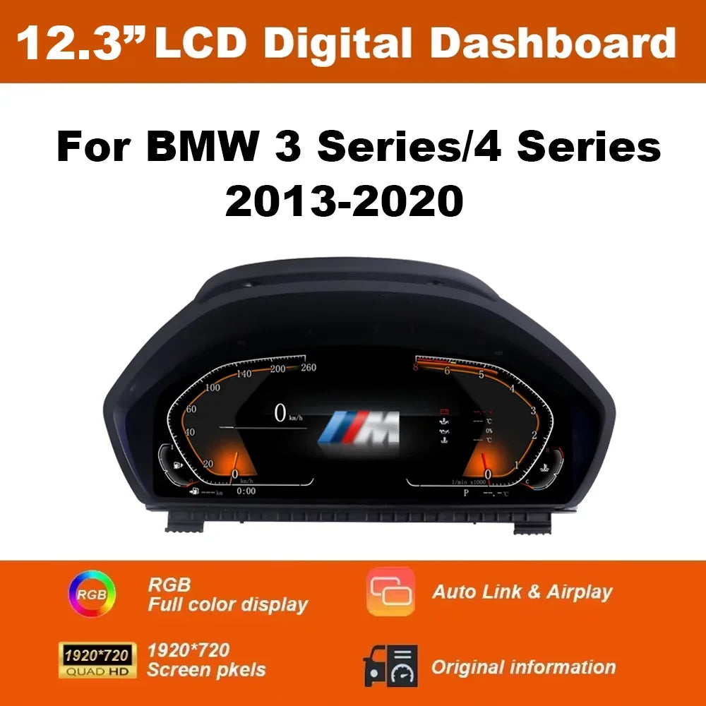 12.3" Digital LCD Instrument Cluster For BMW 3 4 Series