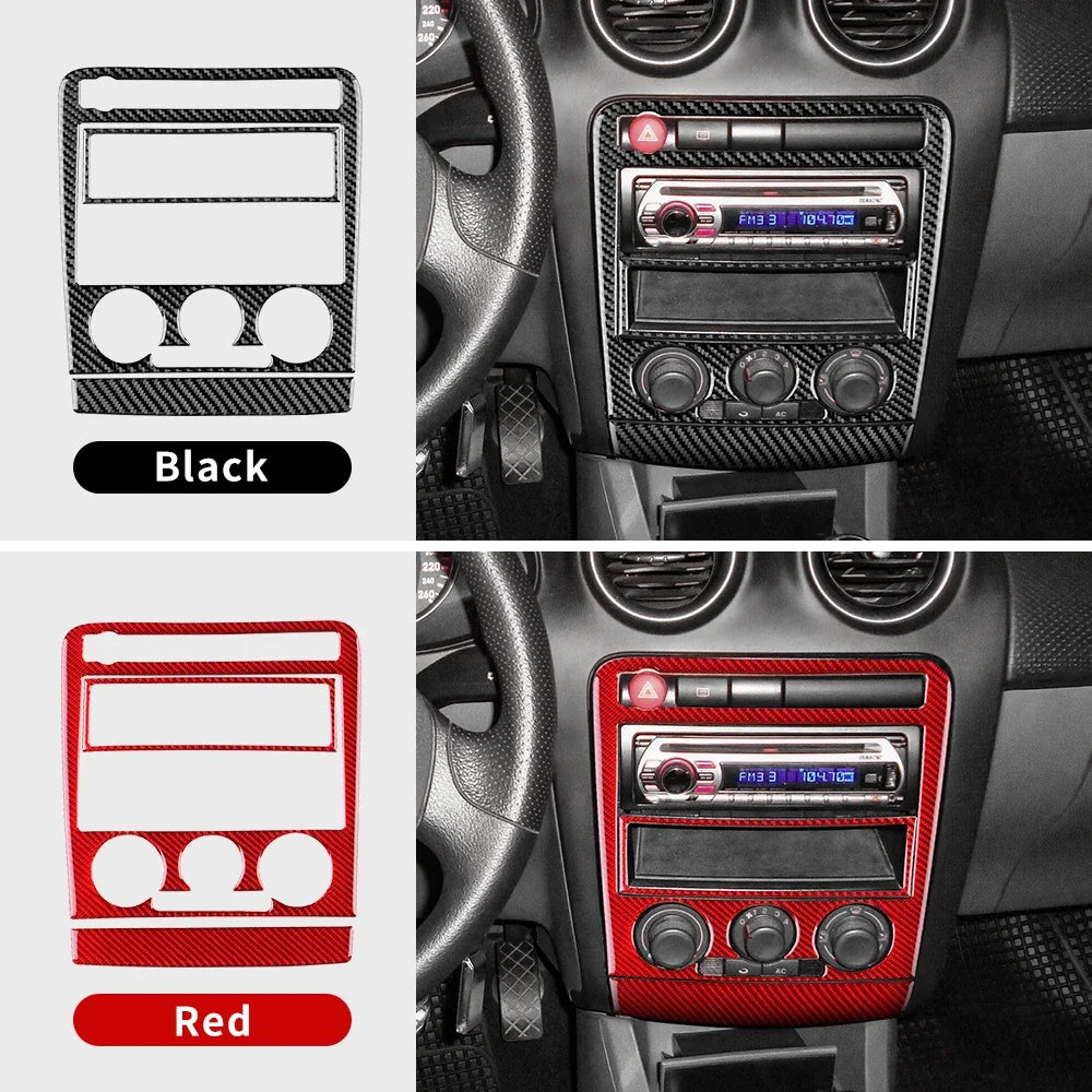 Real Soft Carbon Fiber For Seat Ibiza 6l 2003 2004 2005 2006 2007 2008 LHD RHD Car Central Control AC Panel Sticker Accessories