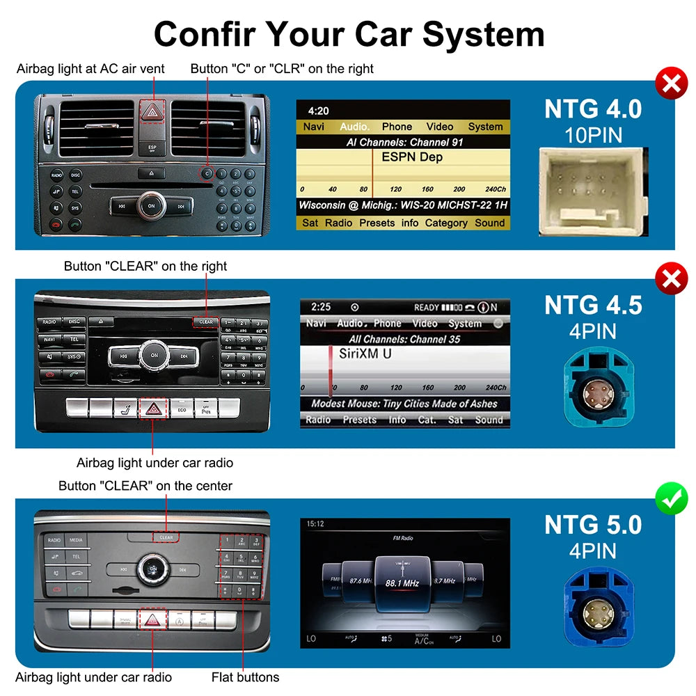 Wireless CarPlay Android Auto Decoder for Mercedes-Benz