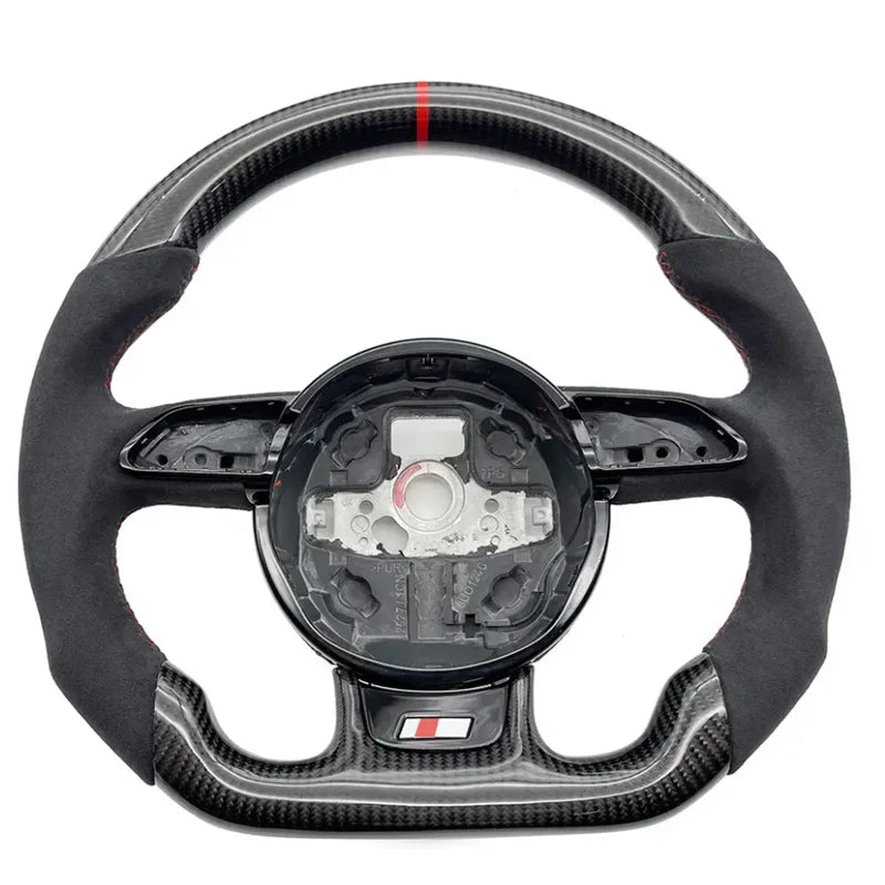 Custom Flat-Bottom Steering Wheel For Audi – Perforated Grip