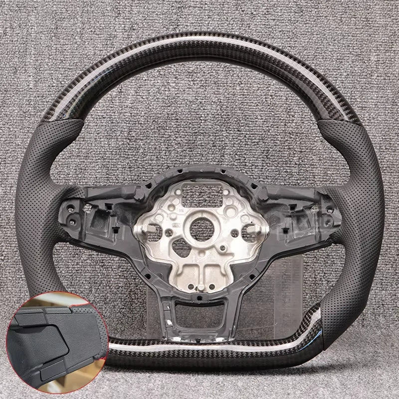 8-without hole Color Carbon Fiber Steering Wheel For VW Golf 7 / Polo / Tiguan