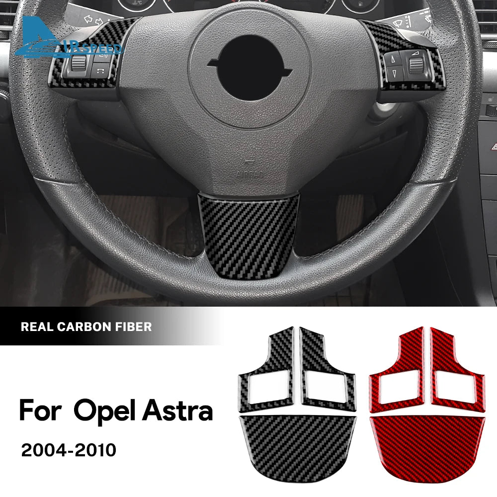 Real Soft Carbon Fiber Sticker For Vauxhall Opel Astra H MK5 2004 2005 2006 2007 2008 2009 2010 Car Steering Wheel Button Frame