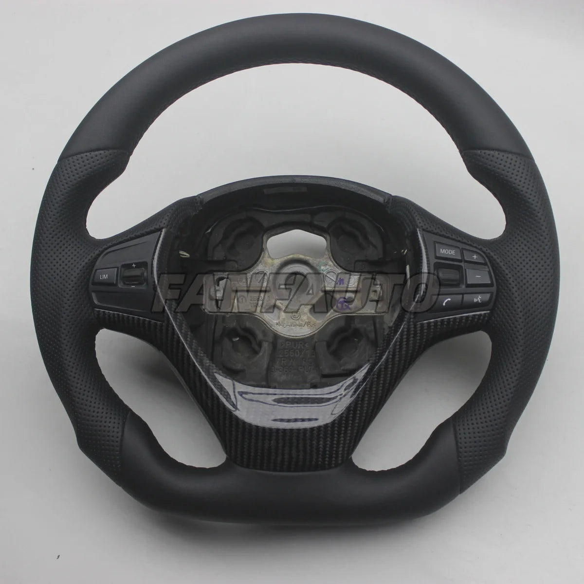 Leather Buttons A Color Real Carbon Fiber Steering Wheel For BMW 1 2 3 4 Series