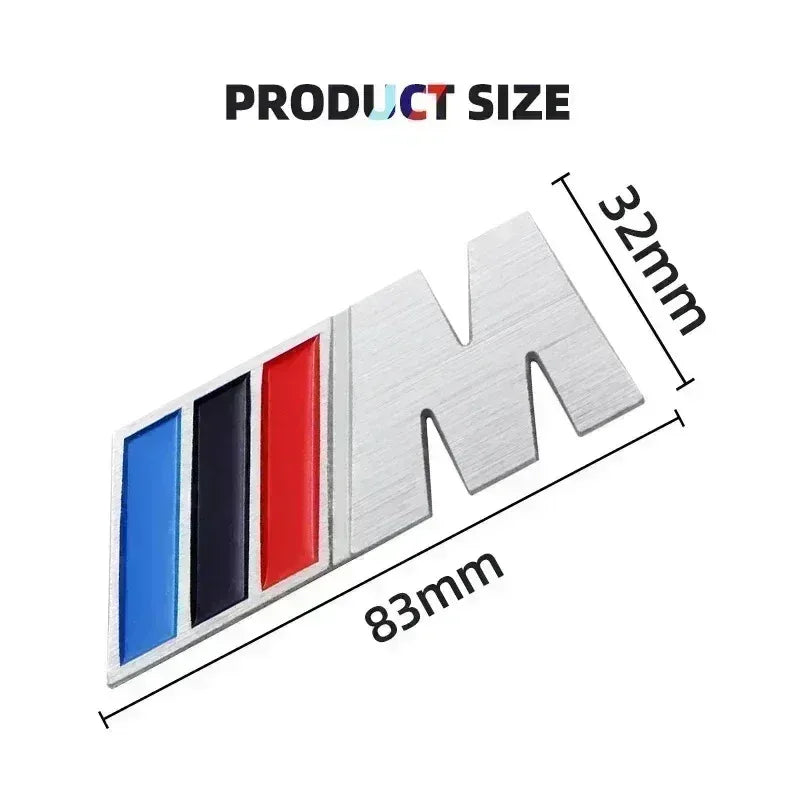 83mm 3D Aluminum Car Badge Sticker Automotive Goods For BMW M F10 F11 E63 E64 E68 F03 F04 F15 E71 E72 E70 E83 E84 E52 E89