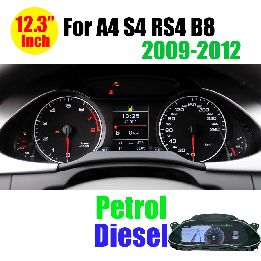 For A4 B8 09-12 Color Digital LCD Instrument Cluster For Audi – Virtual Cockpit