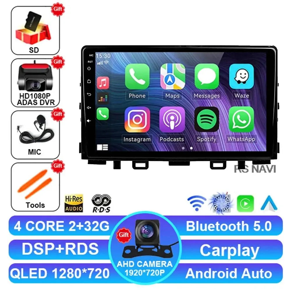 2G-32G CAM DVR Color Android Car Stereo For Kia Rio Stonic – QLED Touchscreen