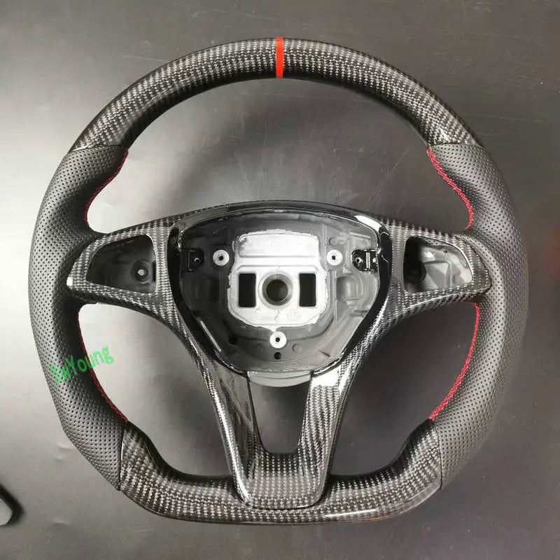 F) Leather Sides Color Custom Carbon Fiber Steering Wheel For Mercedes-Benz
