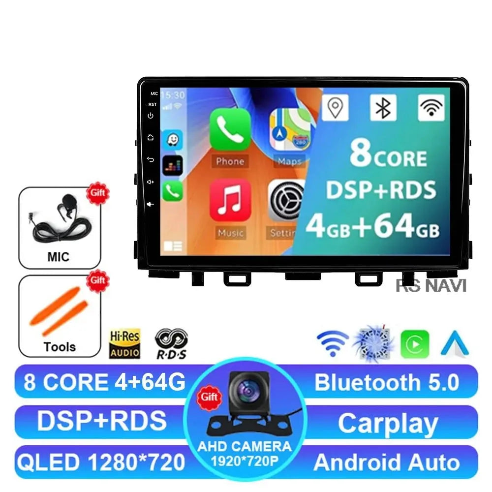 4G-64G 1080P CAM Color Android Car Stereo For Kia Rio Stonic – QLED Touchscreen