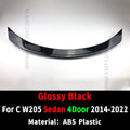 4Door Glossy Black Color Rear Trunk Spoiler Wing Lip For Mercedes-Benz C-Class W205