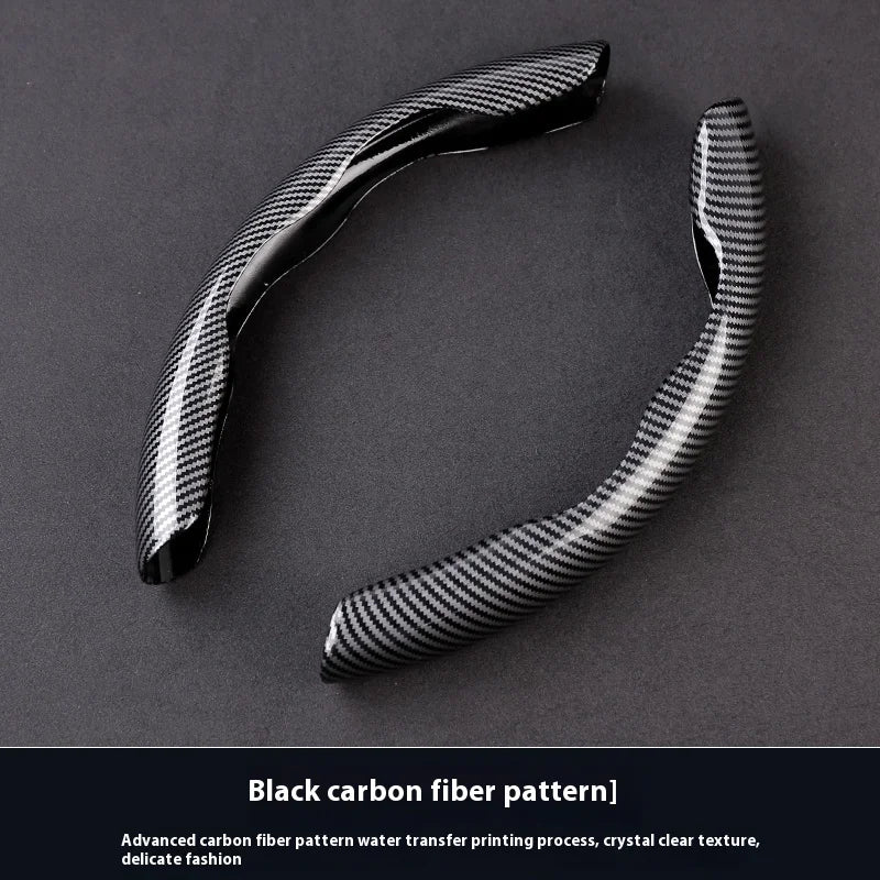 black. No logo Color Name Carbon Fiber Textured Car Steering Wheel Cover Nonslip