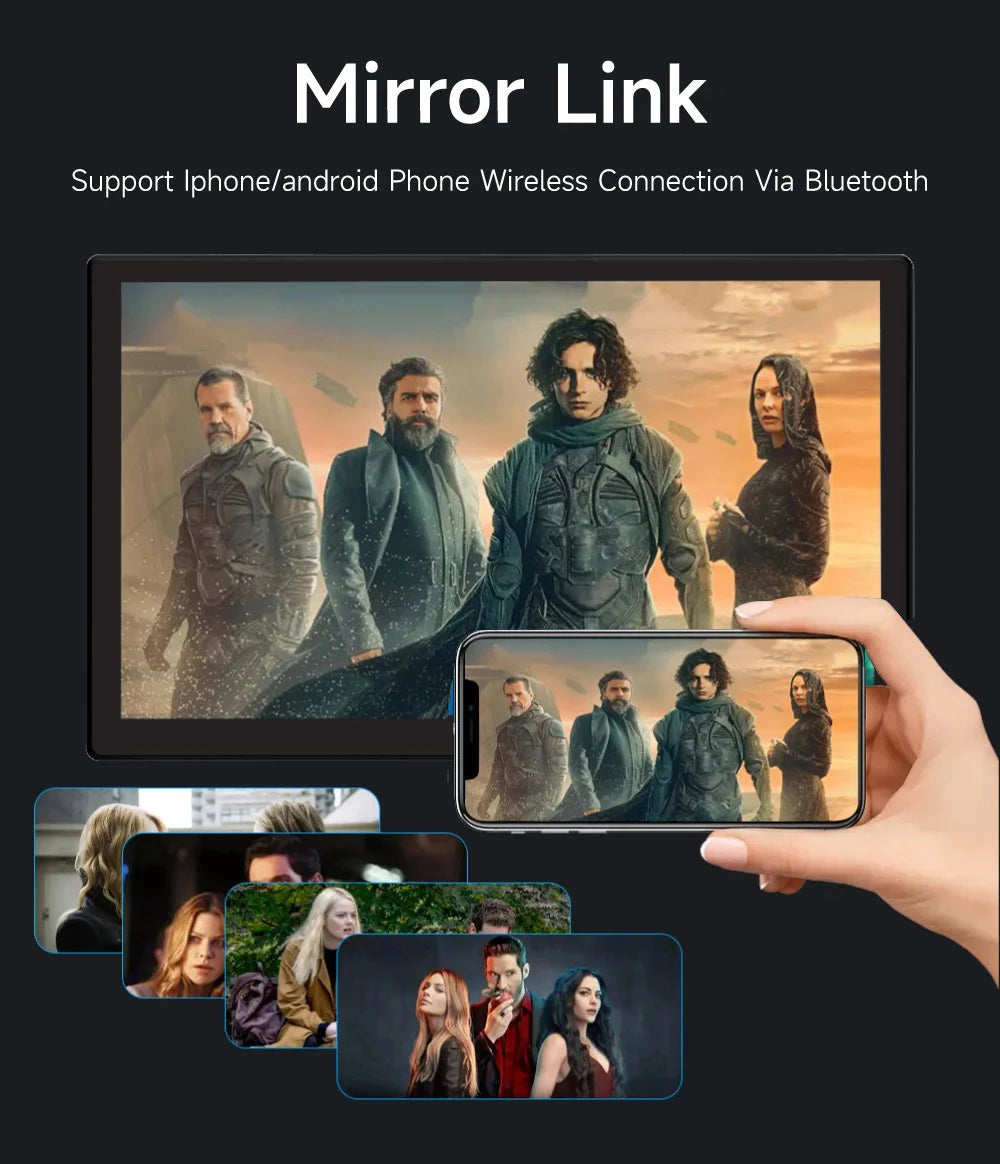 10.1" Android Car Headrest Monitor, IPS Touchscreen TV for Back Seat WiFi BT CarPlay, Support Netflix/YouTube, 4K Video Player