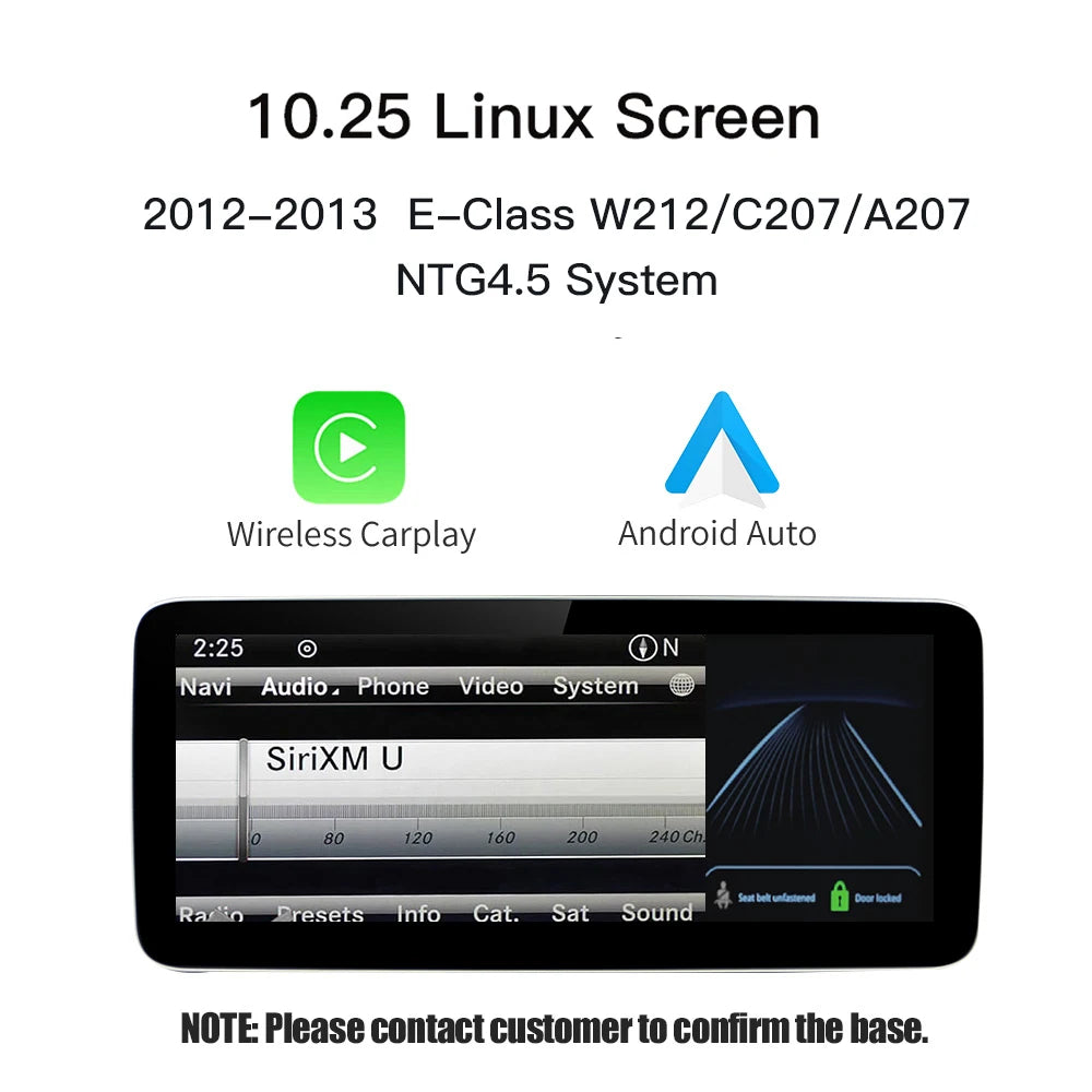 NTG4.5 E 10.25 inch Color Wireless CarPlay Android Auto 12.3" Screen for Mercedes