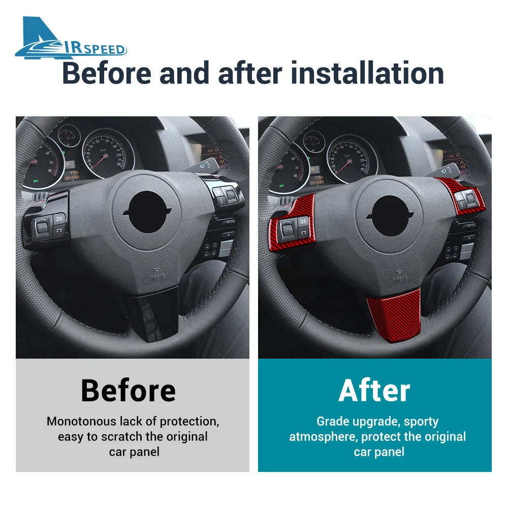 Real Soft Carbon Fiber Sticker For Vauxhall Opel Astra H MK5 2004 2005 2006 2007 2008 2009 2010 Car Steering Wheel Button Frame
