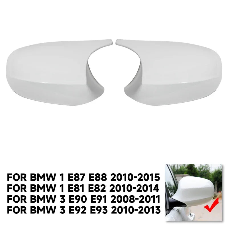 1 Pair White Replacement Rearview Side Mirror Covers Cap for BMW E90 E91 E92 E93 E81 E87 E82 E88 3 1 Series M Accessories