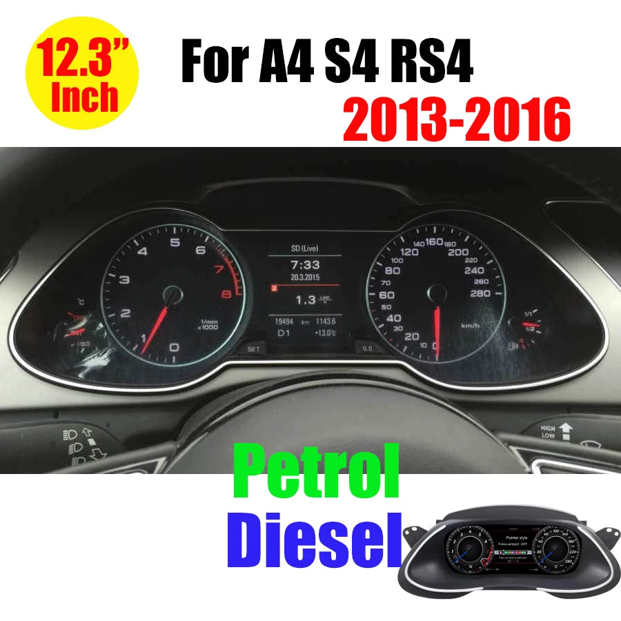 For A4 13-16 Color Digital LCD Instrument Cluster For Audi – Virtual Cockpit