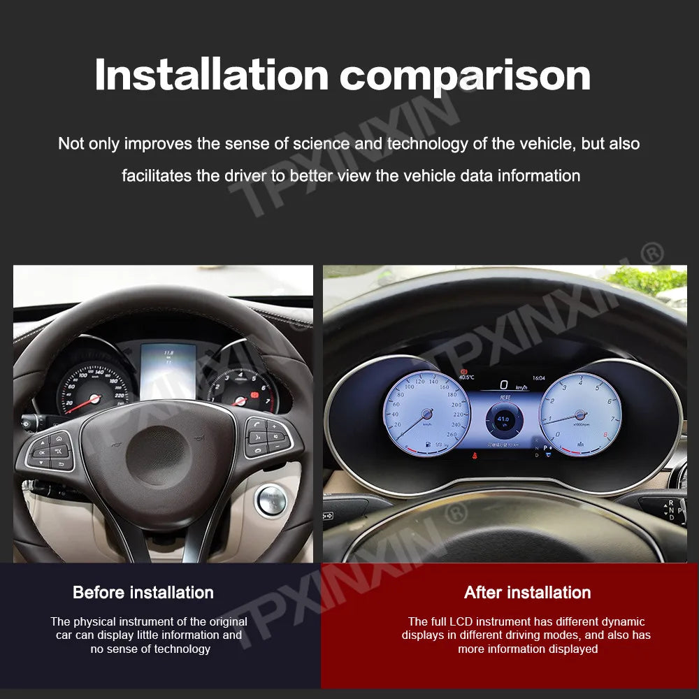 12.3" Digital Dashboard Cluster For Mercedes C GLC