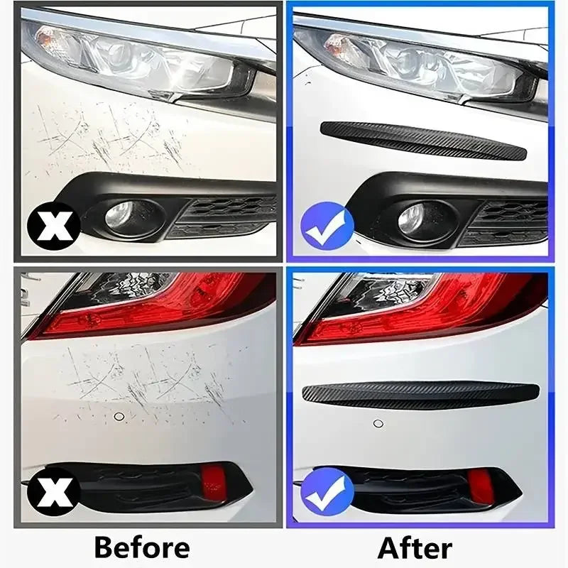 4/6PCS Car Universal Front and Rear Bumper Protector Rubber Bumper Cover Protective Lip Strip Bumper Decoration Strip