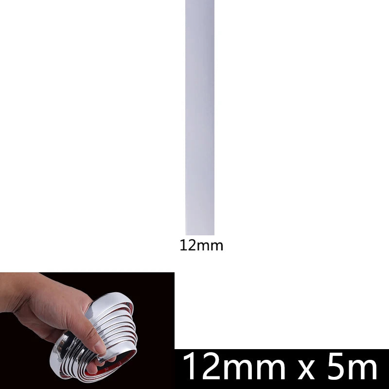 3M/5M Car Chrome Silver Trim Strip PVC Universal Scratch-Proof Protector Auto Door Window Bumper Body Decor Styling Moulding