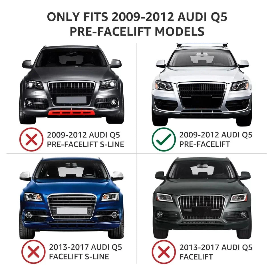 Magickit for Audi Q5 Standard 2009 2010 2011 2012 Front Bumper Grille Fog Light Grilles RSQ5 Look Centre Racing Grill Mesh