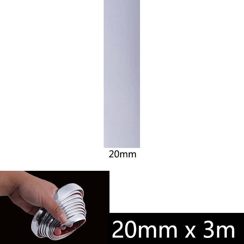 3M/5M Car Chrome Silver Trim Strip PVC Universal Scratch-Proof Protector Auto Door Window Bumper Body Decor Styling Moulding