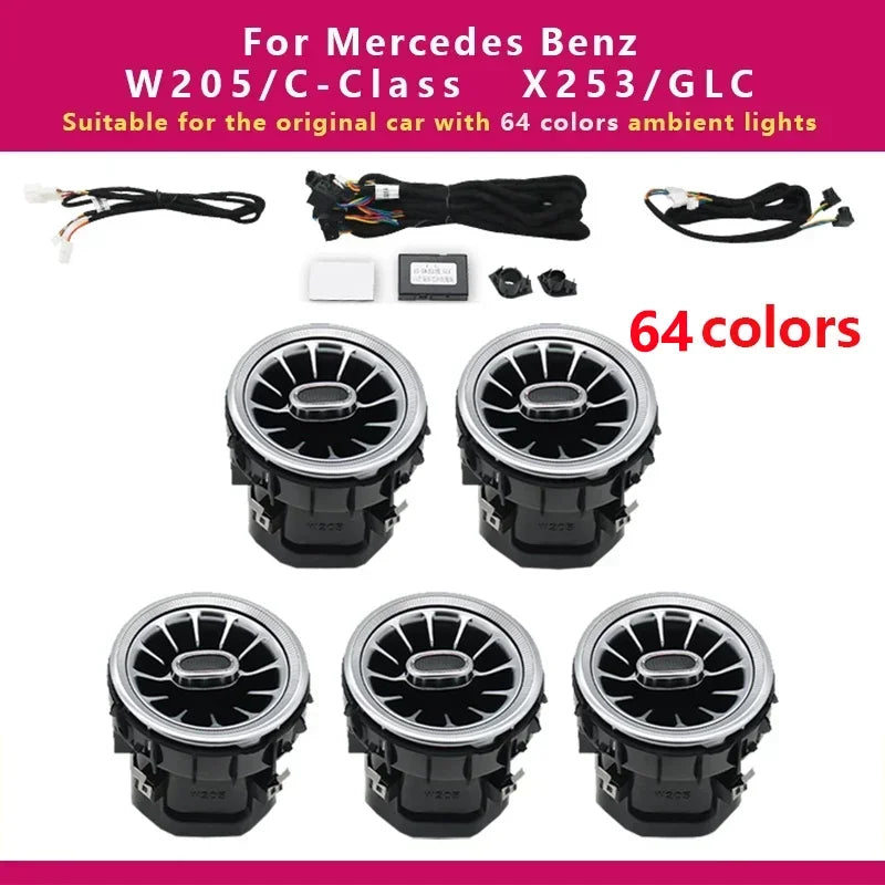 64color 5p Original Emitting Color LED Ambient Turbine Air Vents for Mercedes-Benz C GLC