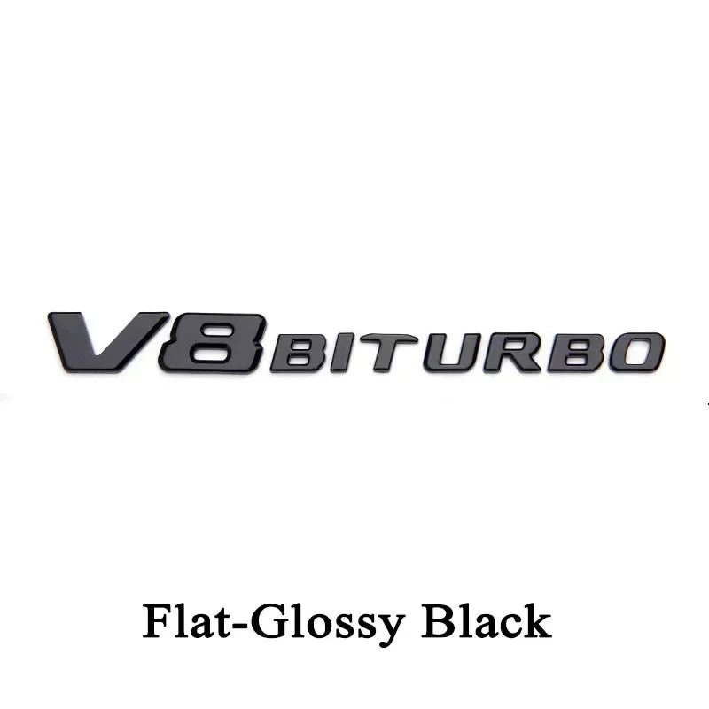 3D ABS Black Logo V8 BITURBO Emblem Car Fender Badge For Mercedes Benz C63 G63 E63 S63 W222 W223 W213 W212 W205 W204 Accessories