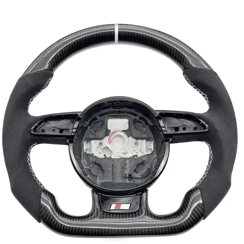 Custom Flat-Bottom Steering Wheel For Audi – Perforated Grip