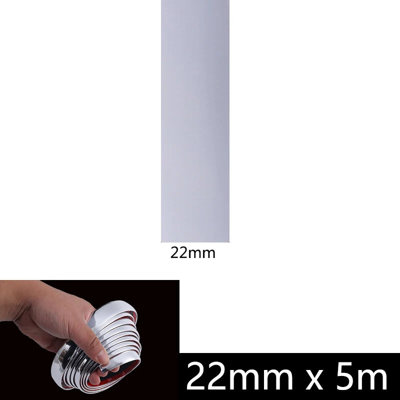 3M/5M Car Chrome Silver Trim Strip PVC Universal Scratch-Proof Protector Auto Door Window Bumper Body Decor Styling Moulding