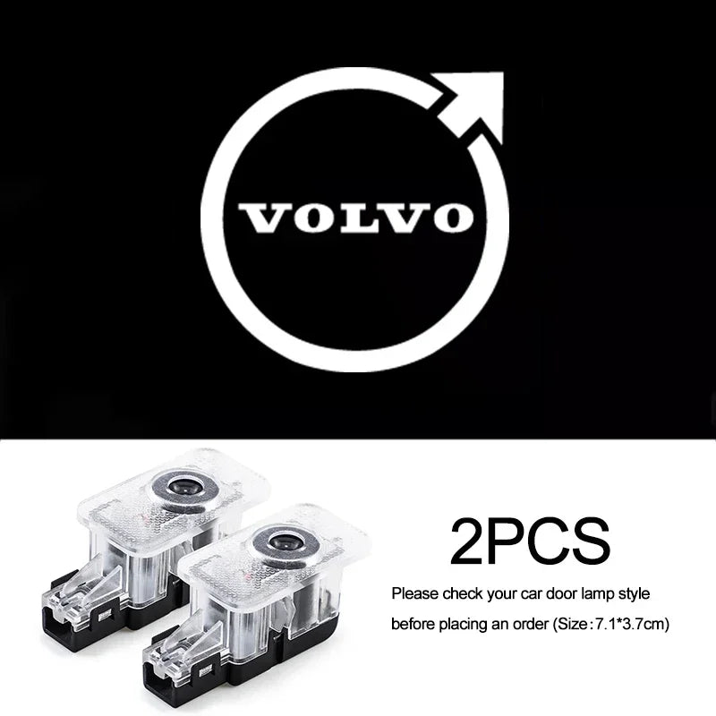 2/4Pcs HD Led Car Welcome Door Light For Volvo AWD C30 C70 S40 S60 S80 S90 T6 V40 V50 V60 V70 V90 XC40 XC60 XC70 XC90 auto