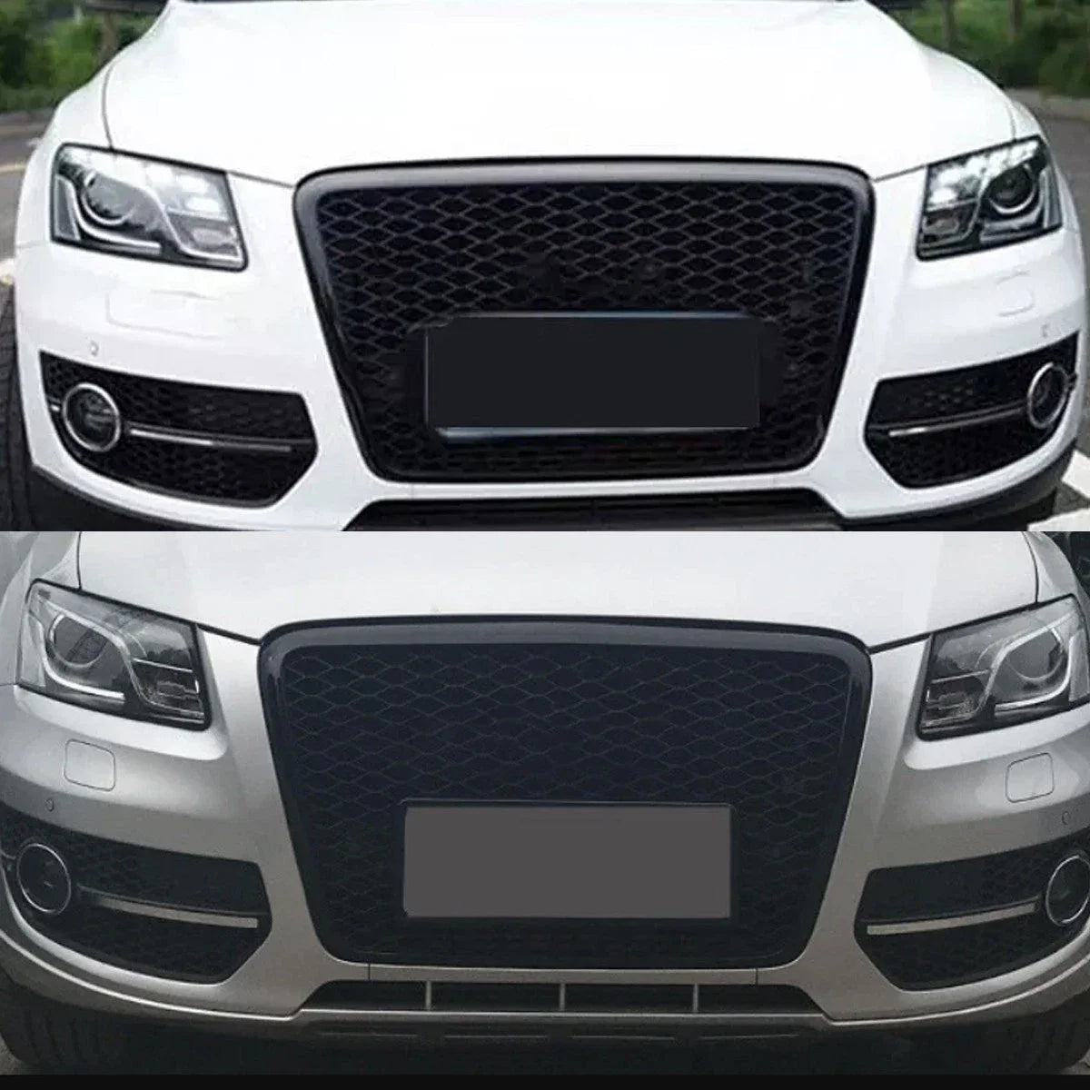 Magickit for Audi Q5 Standard 2009 2010 2011 2012 Front Bumper Grille Fog Light Grilles RSQ5 Look Centre Racing Grill Mesh