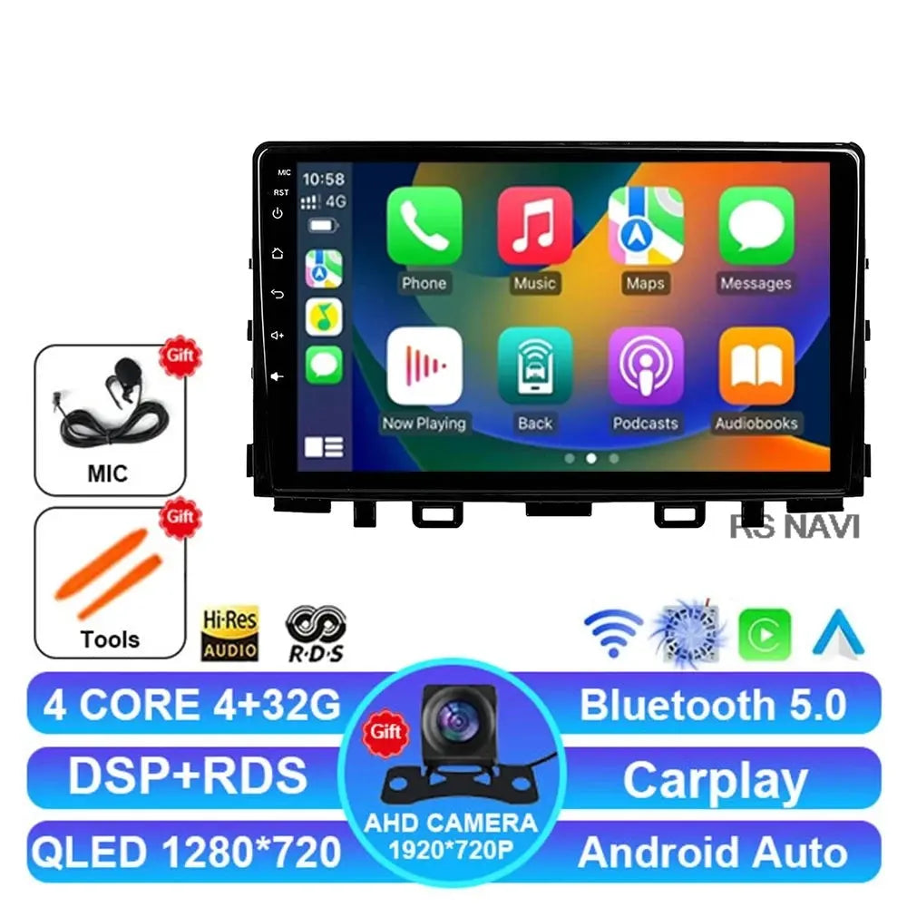 4G-32G 1080P CAM Color Android Car Stereo For Kia Rio Stonic – QLED Touchscreen