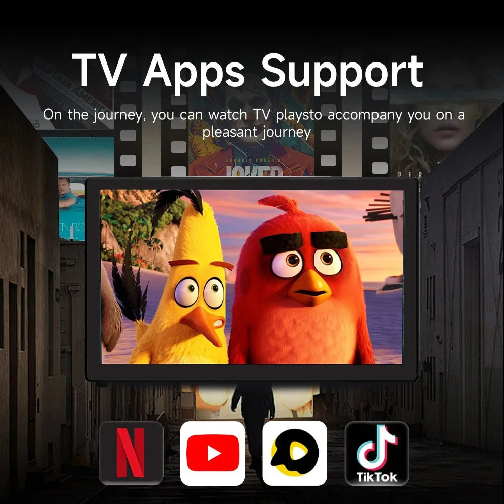 10.1" Android Car Headrest Monitor, IPS Touchscreen TV for Back Seat WiFi BT CarPlay, Support Netflix/YouTube, 4K Video Player