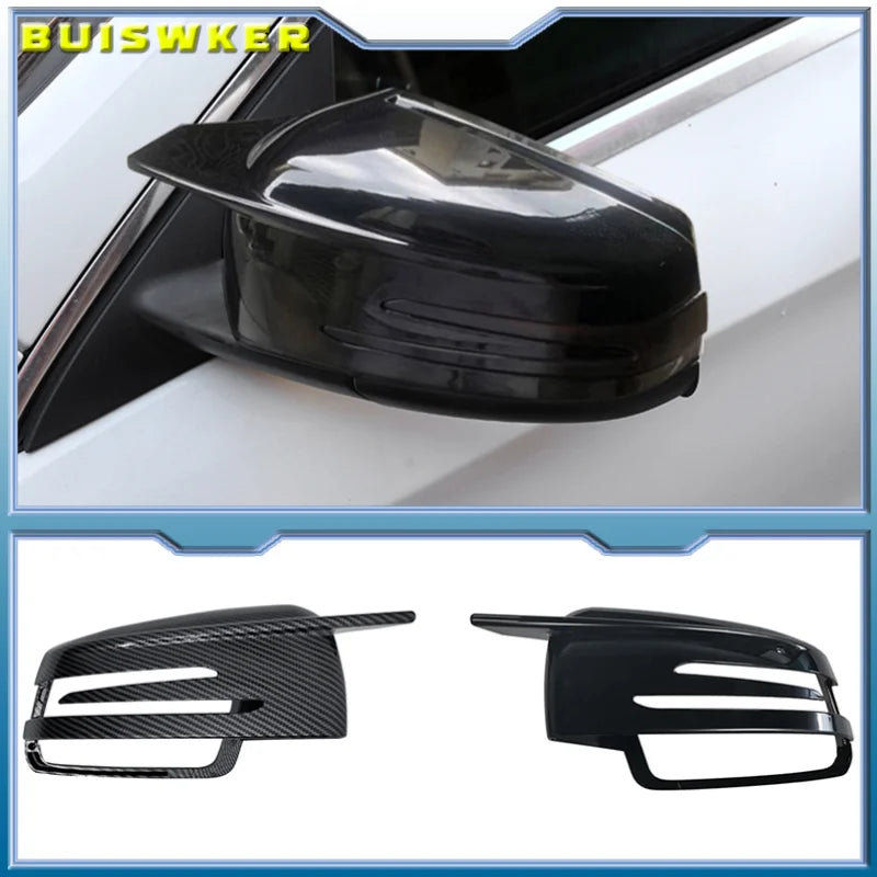 Side Mirror Cap Covers For Mercedes Benz W176 W246 W212 W204 C117 X156 X204 W221 C218 A B C E S CLA GLA GLK Class Black Replace