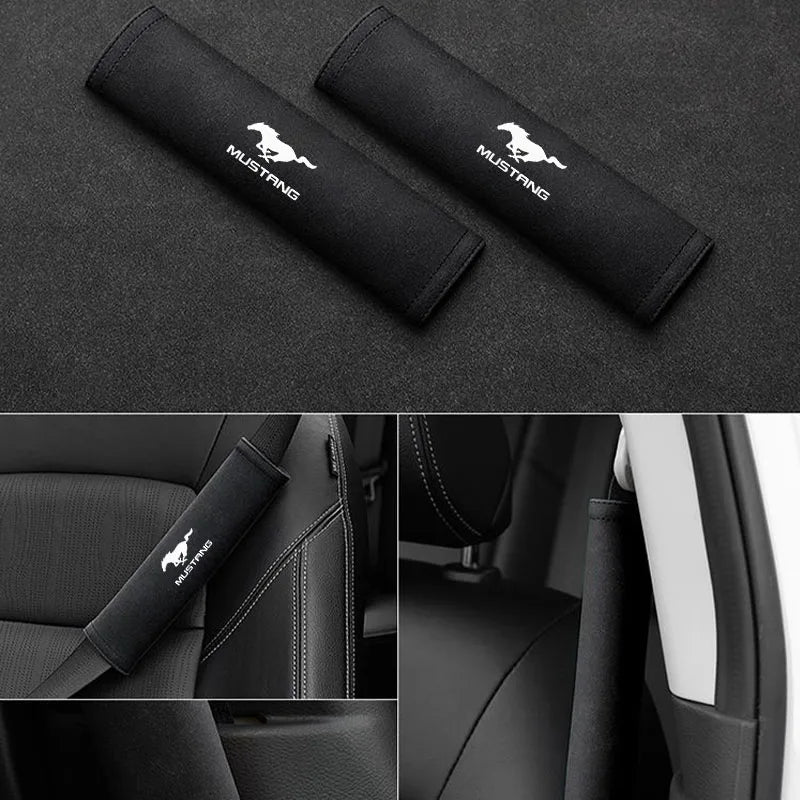 2pcs car seat belt cover shoulder and neck protection pad suede material for Ford Mustang Explorer F150 F250 F350 EcoSport S-MAX