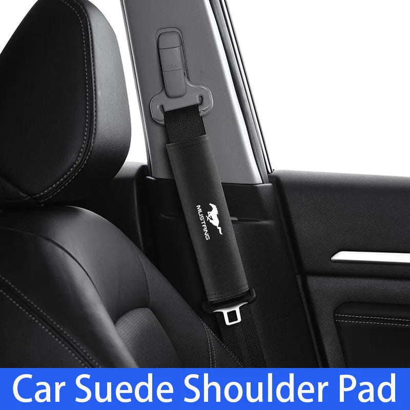2pcs car seat belt cover shoulder and neck protection pad suede material for Ford Mustang Explorer F150 F250 F350 EcoSport S-MAX