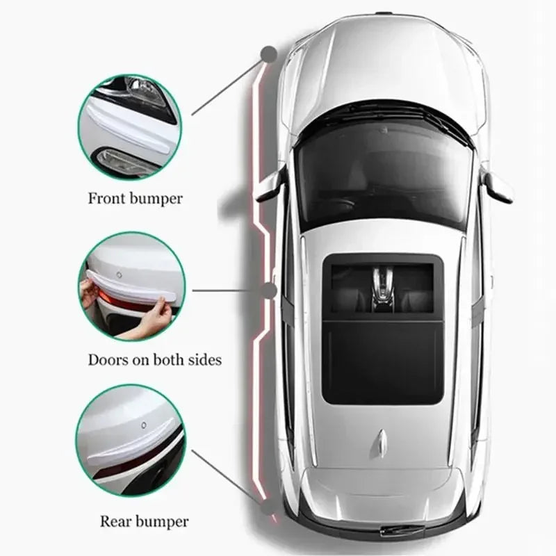 4/6PCS Car Universal Front and Rear Bumper Protector Rubber Bumper Cover Protective Lip Strip Bumper Decoration Strip