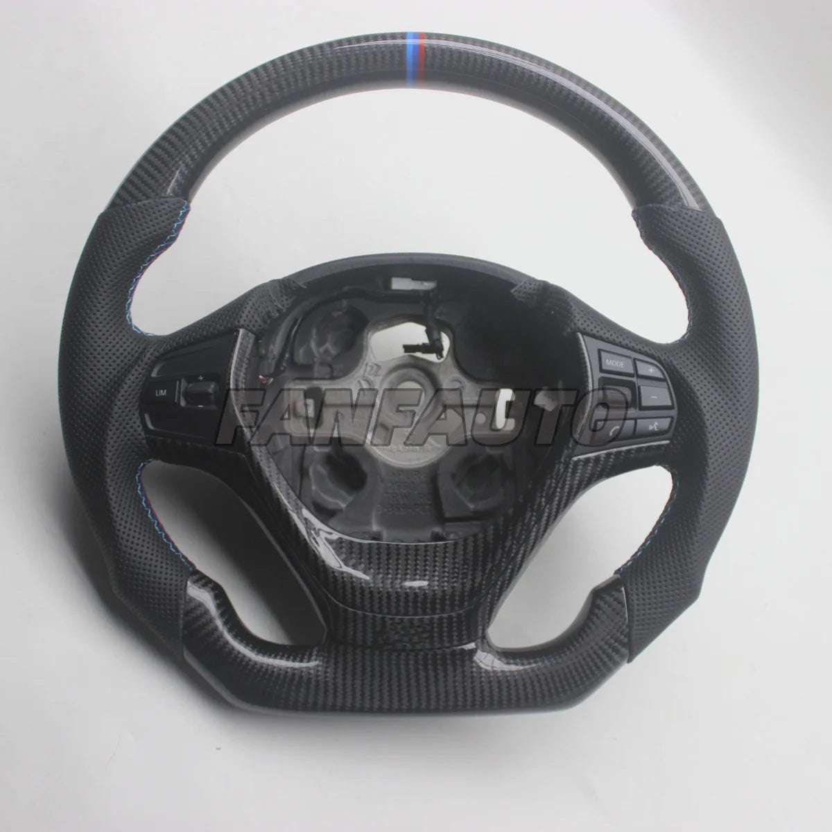 With Buttons A Color Real Carbon Fiber Steering Wheel For BMW 1 2 3 4 Series